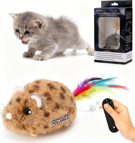 pawtrix® The "Sneaky Forest Fugitive" Lifelike Mouse Cat Toy – Ignite Your Kitty’s Primal Hunting Instinct | Squeaky Interactive Toy for Indoor Cats, Endless Chasing & Pouncing Fun