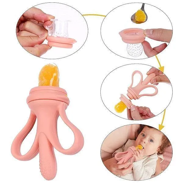 2 in 1 Baby Banana Teether & Baby Safety Feeder - Assorted Colours