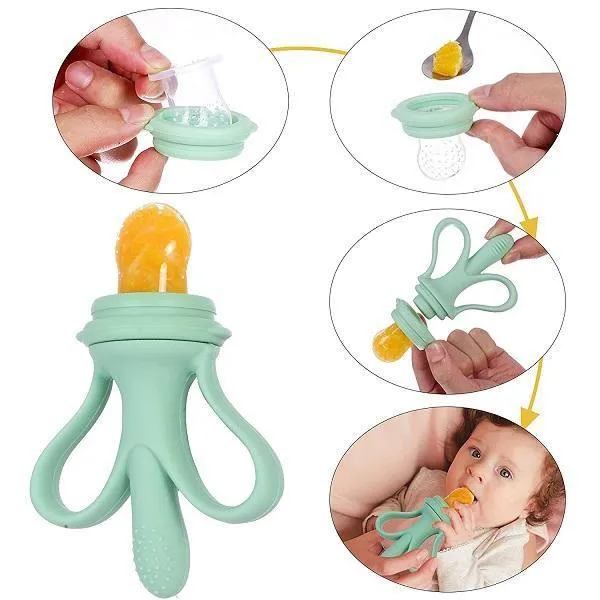 2 in 1 Baby Banana Teether & Baby Safety Feeder - Assorted Colours