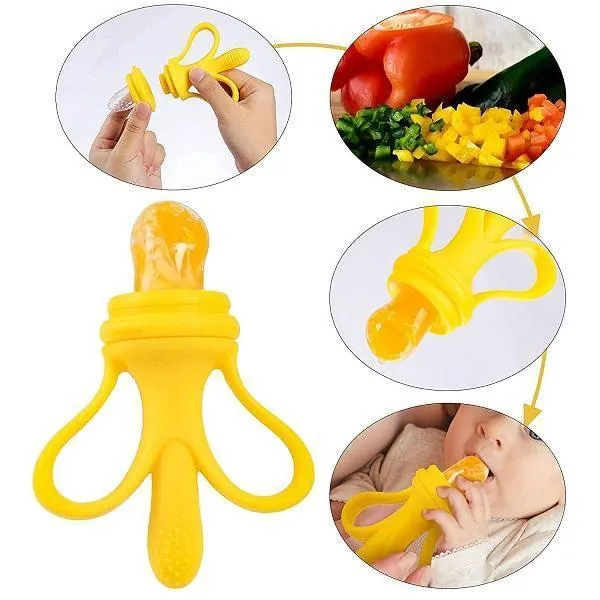 2 in 1 Baby Banana Teether & Baby Safety Feeder - Assorted Colours