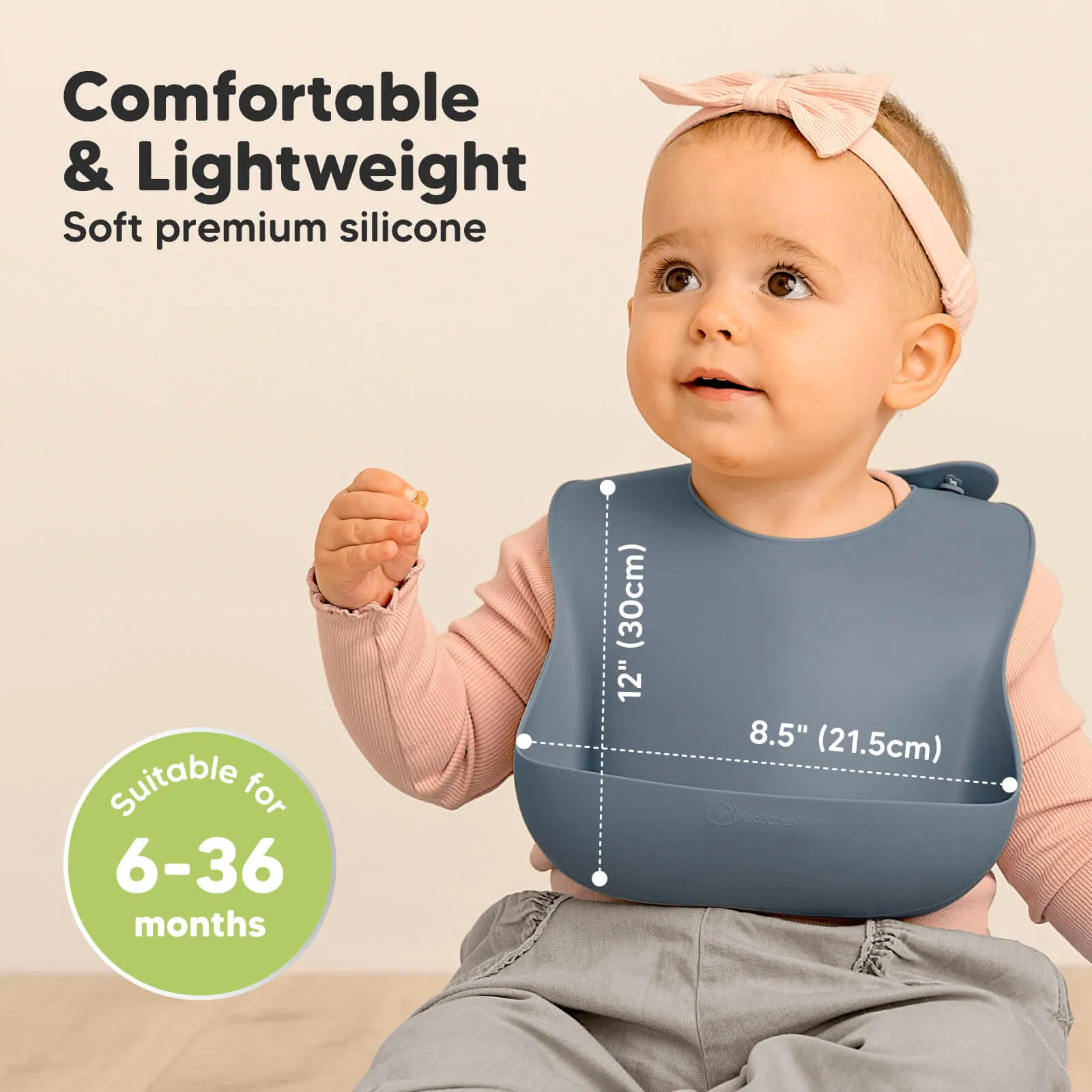 2-Pack Prep Silicone Bibs (Slate)