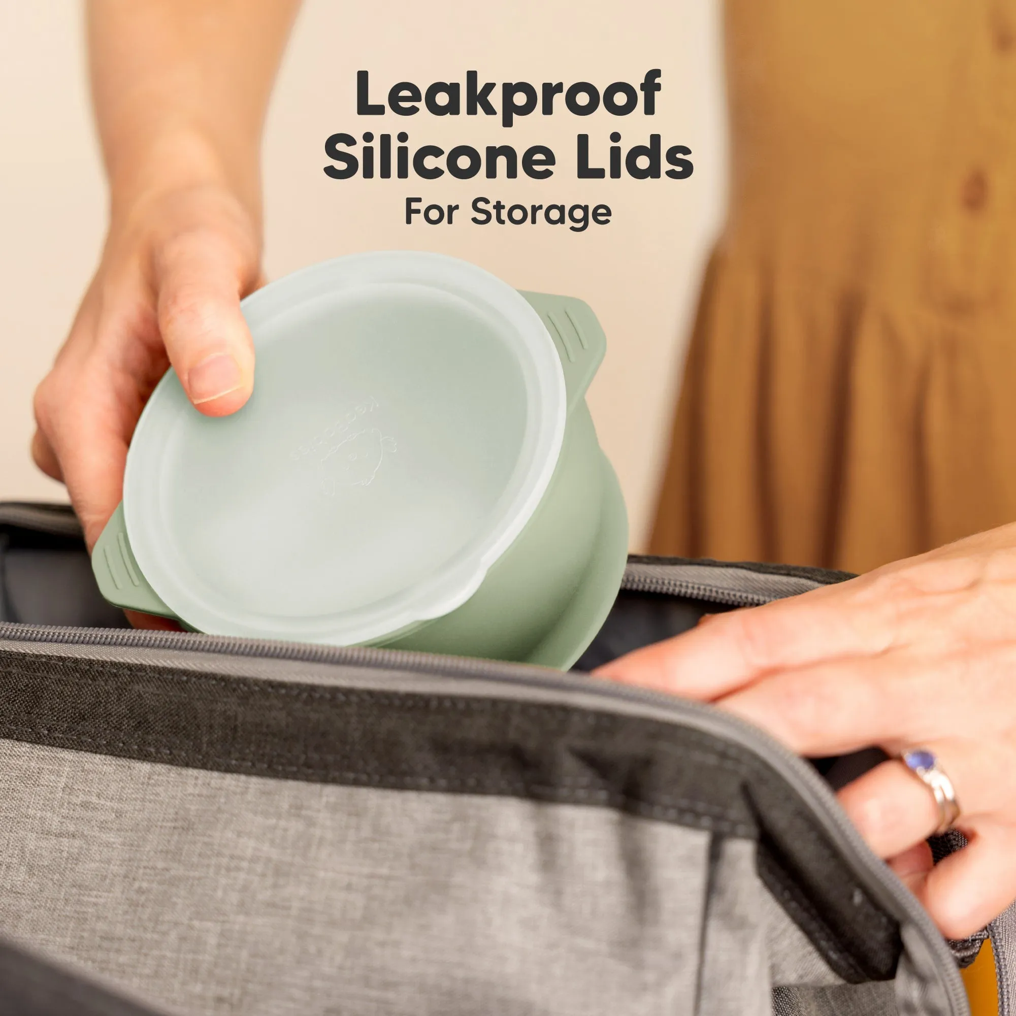 2-Pack Prep Silicone Suction Bowls (Sage)