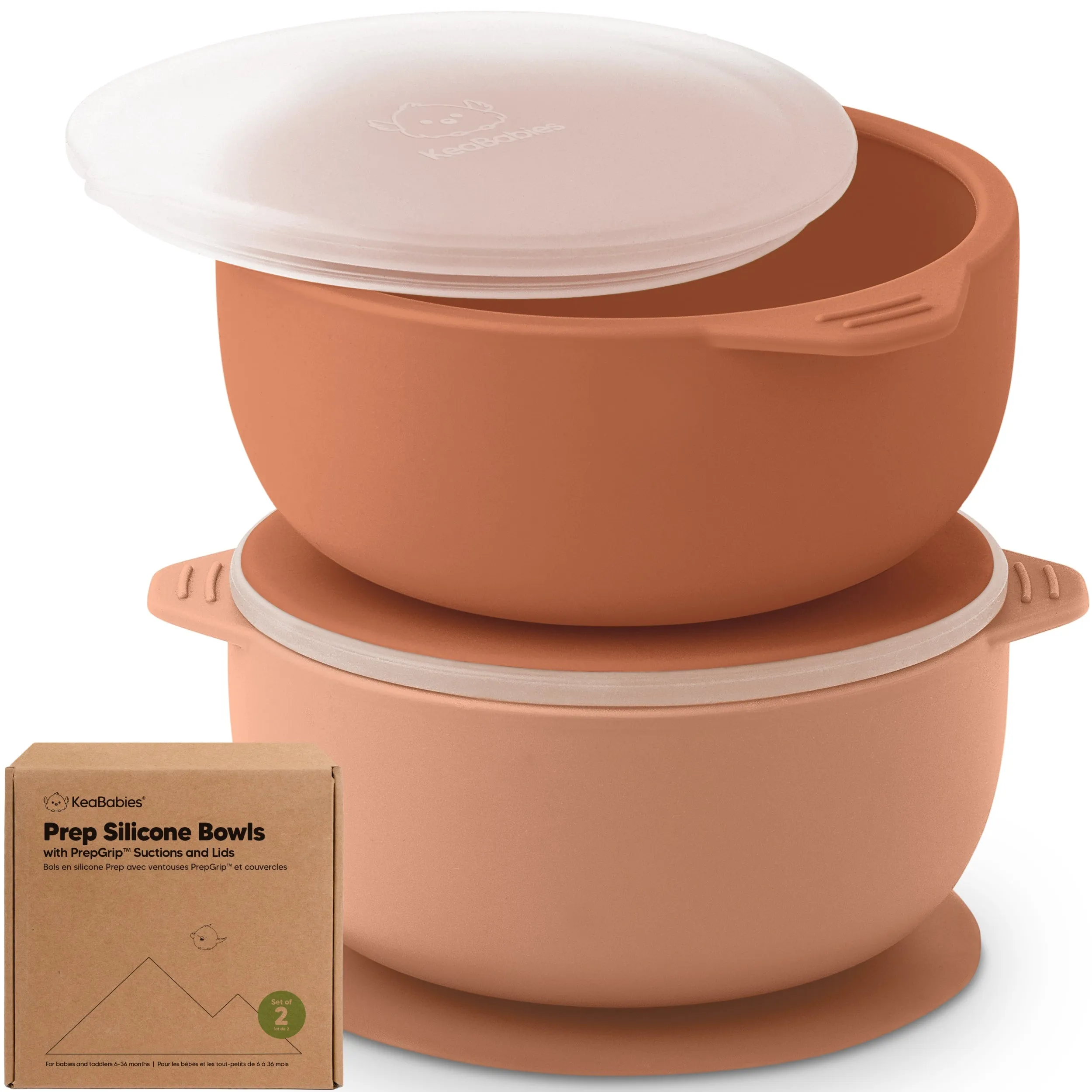 2-Pack Prep Silicone Suction Bowls