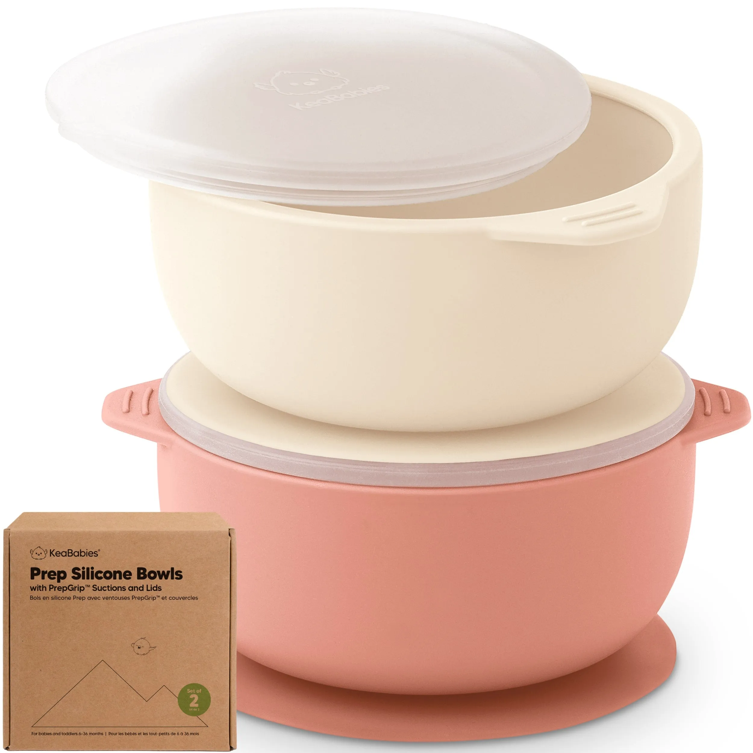 2-Pack Prep Silicone Suction Bowls