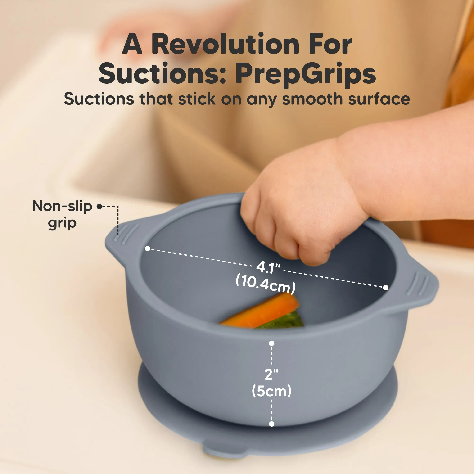 2-Pack Prep Silicone Suction Bowls