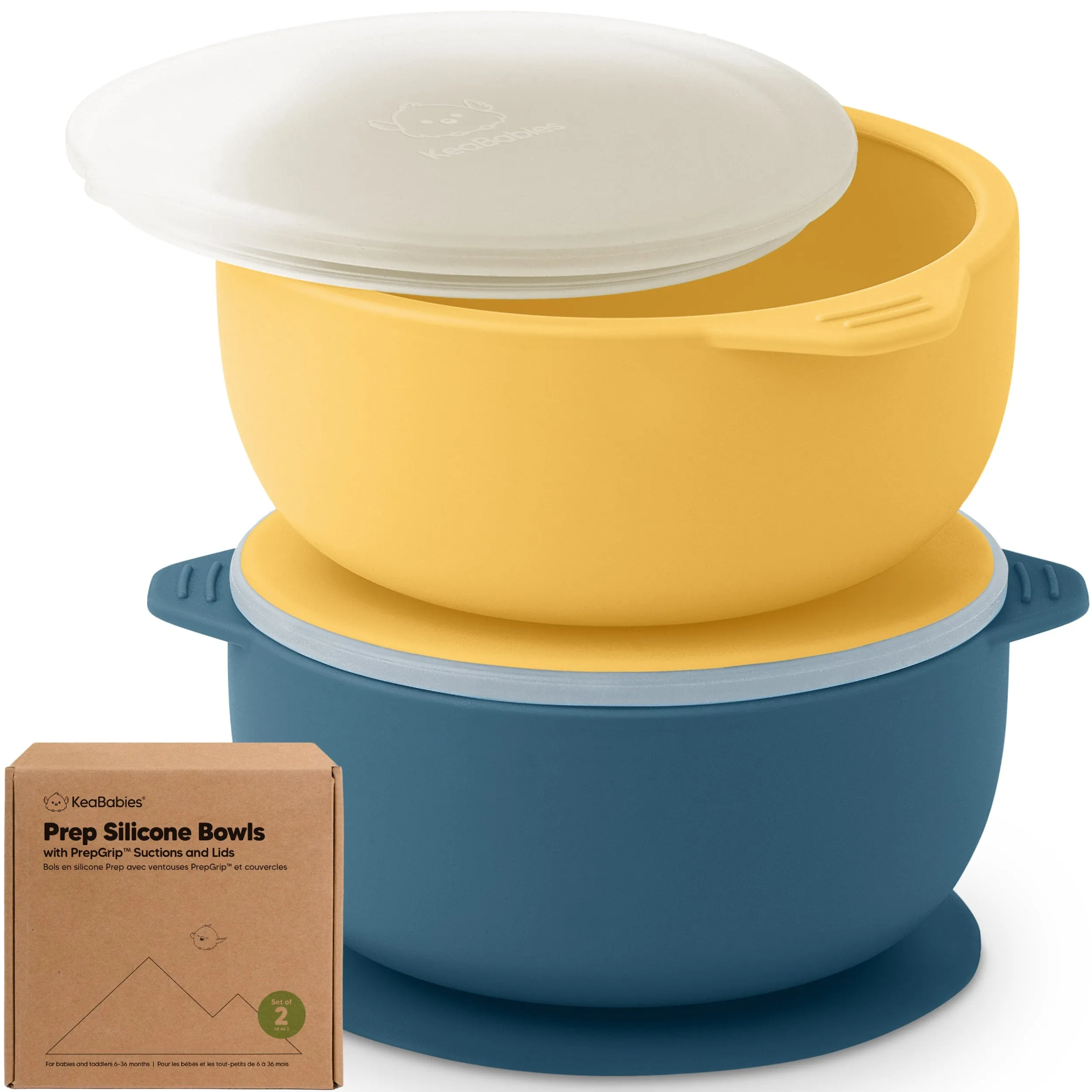 2-Pack Prep Silicone Suction Bowls