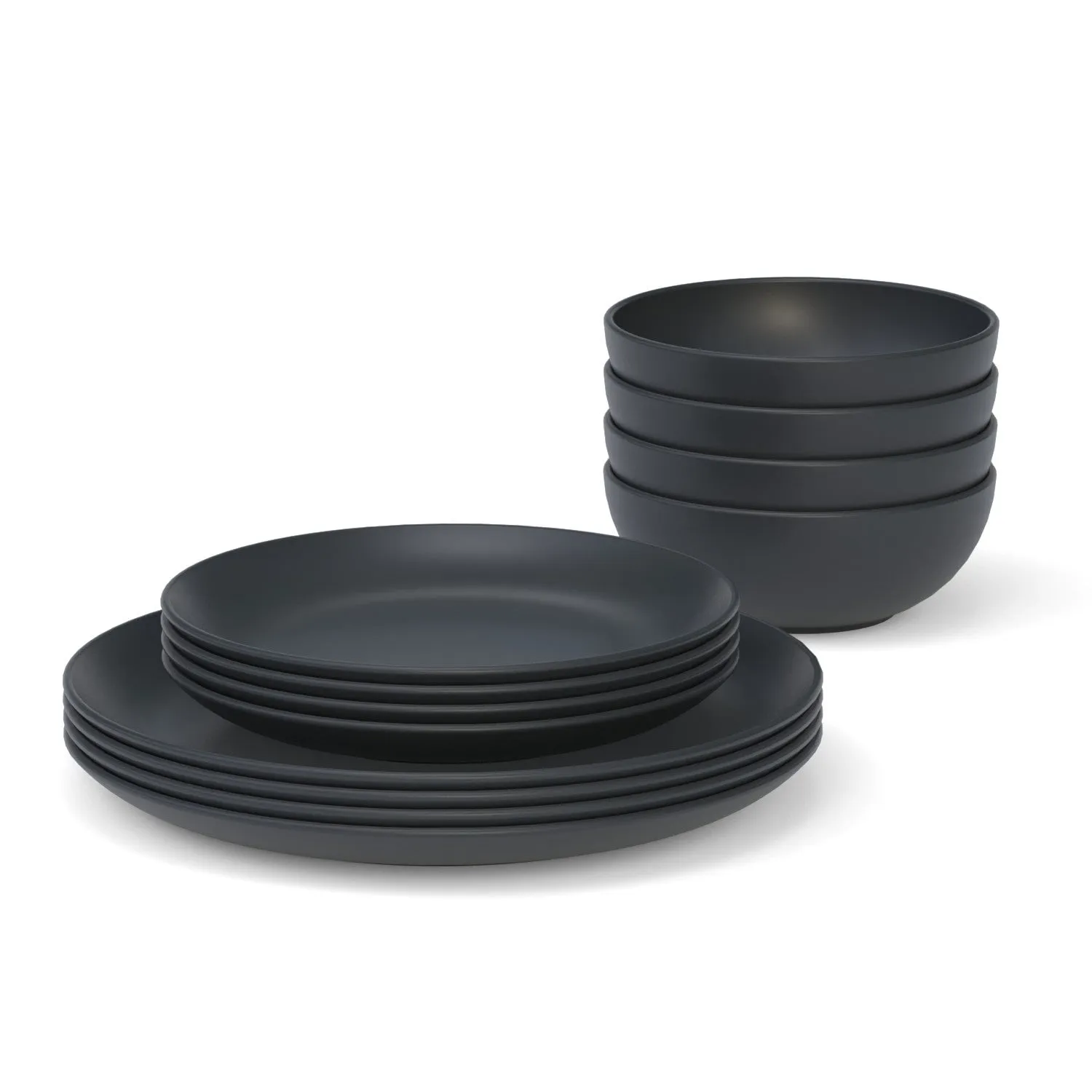 24 Oz Round Cereal Bowl Set Of 4 - Black