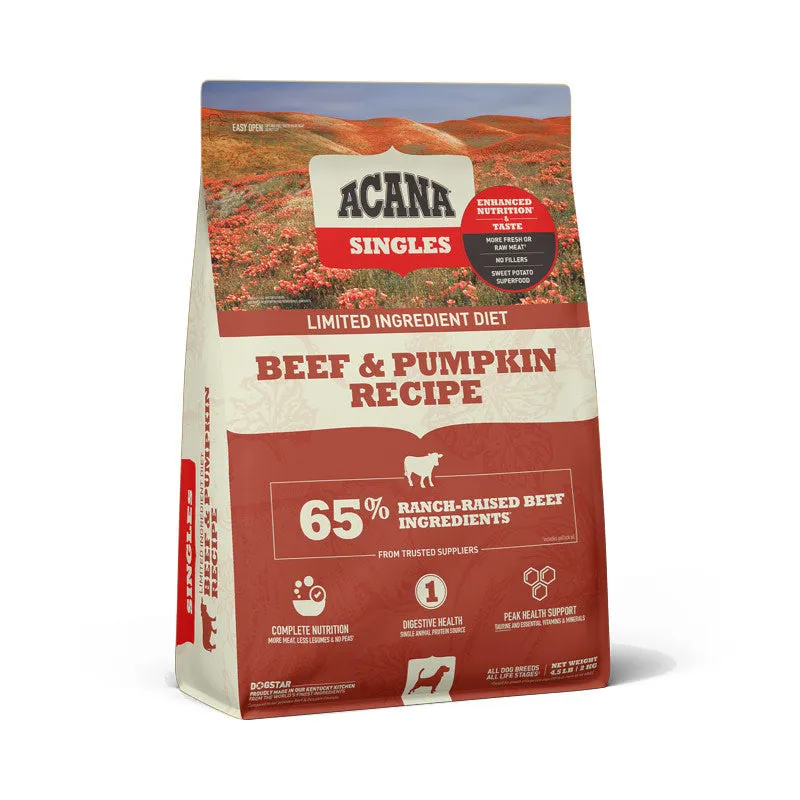 Acana Singles Beef & Pumpkin Grain Free Dog Food