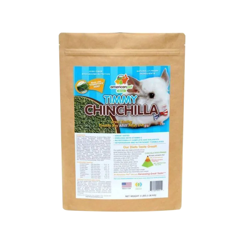 American Pet Diner Timmy Chinchilla Timothy Hay Adult Pellet Diet 3lb