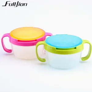 Anti-Spill Storage Cup With Cover And Handle For Babies - Fulljion