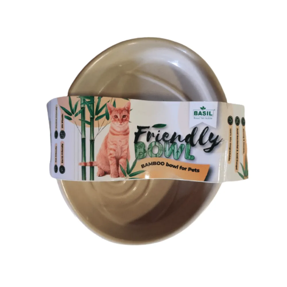 Basil Eco Friendly Bamboo Bowl for Cats