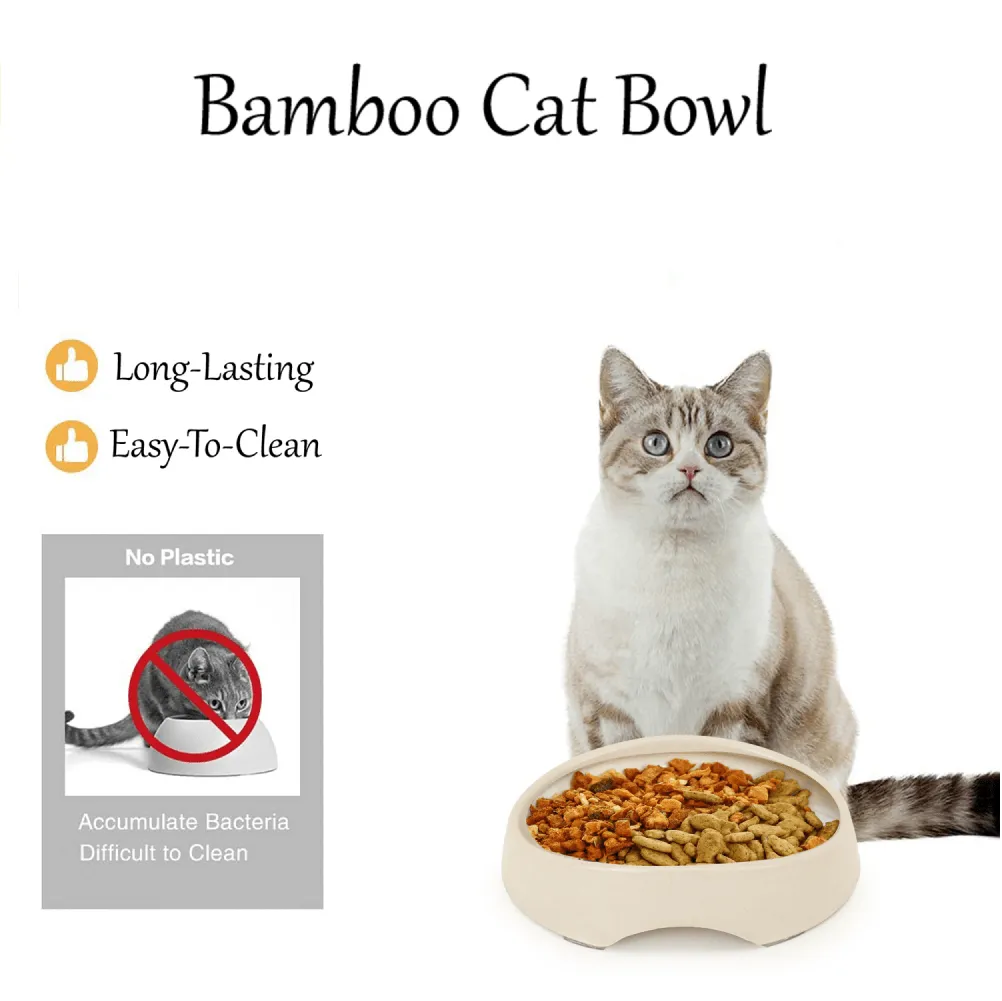 Basil Eco Friendly Bamboo Bowl for Cats