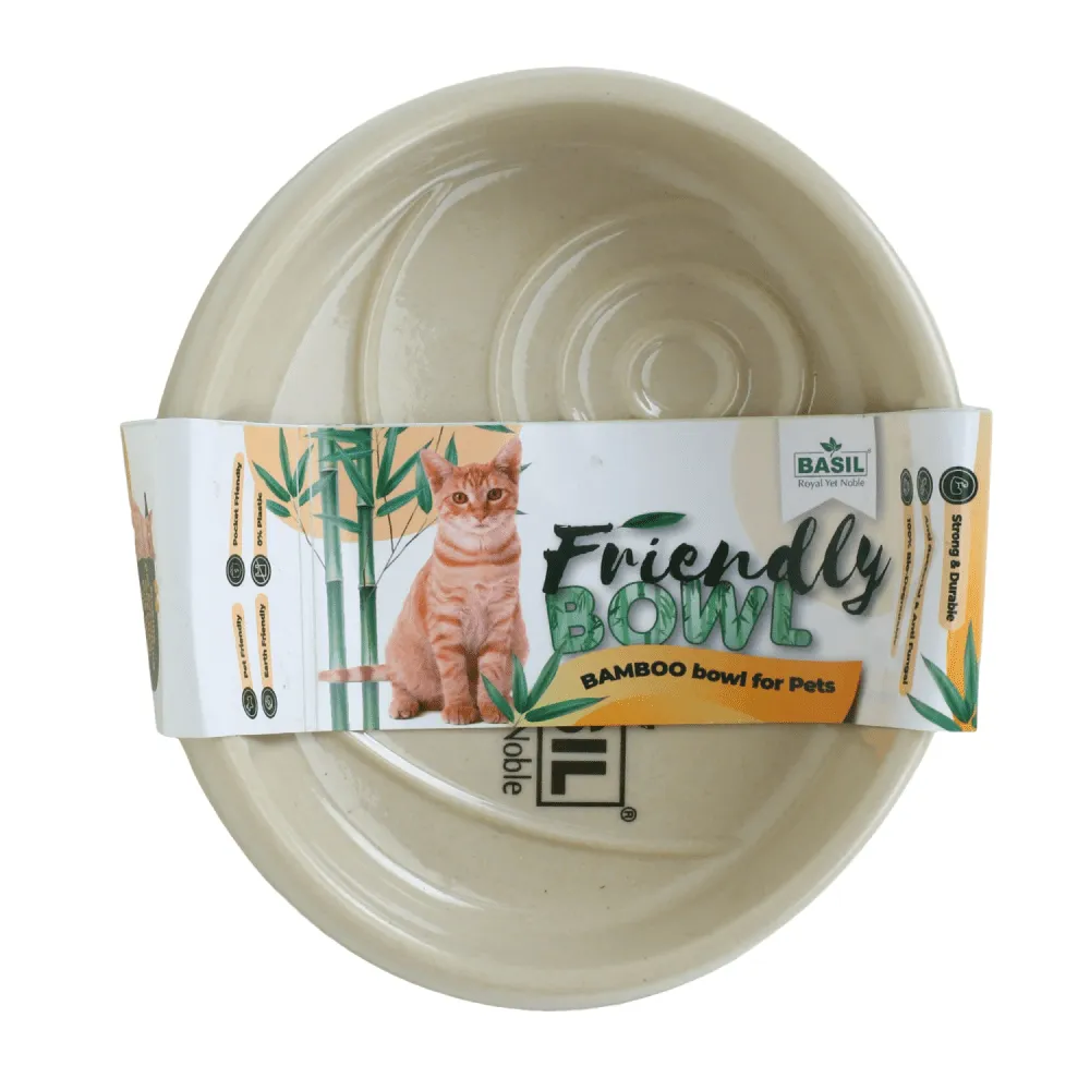 Basil Eco Friendly Bamboo Bowl for Cats