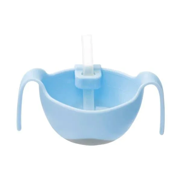 B.Box Bowl   Straw Set Bubblegum Light Blue