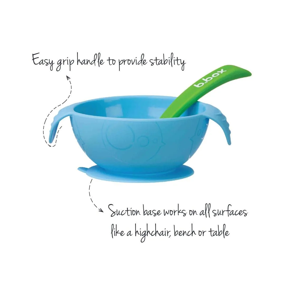 B.Box First Feeding Bowl Suction Set with Spoon- Ocean Breeze Blue Green