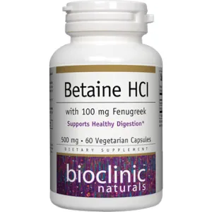 Betaine HCL w/ Fenugreek 60 vegcaps By Bioclinic Naturals