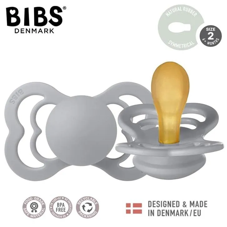 Bibs Supreme Natural Rubber Pacifiers - 2 Pack