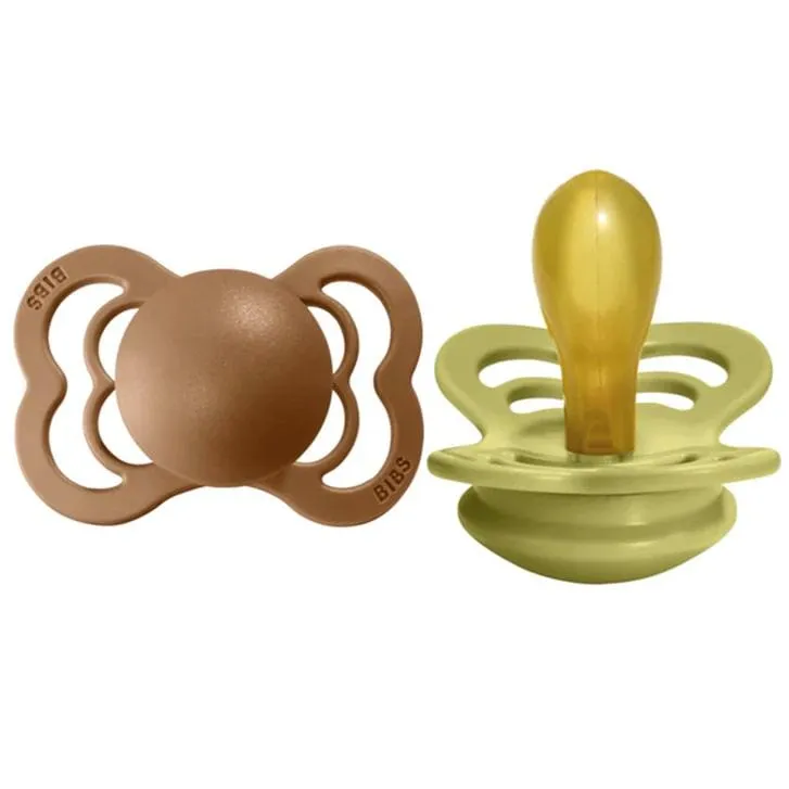 Bibs Supreme Natural Rubber Pacifiers - 2 Pack