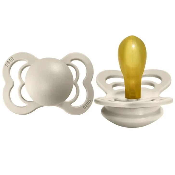 Bibs Supreme Natural Rubber Pacifiers - 2 Pack