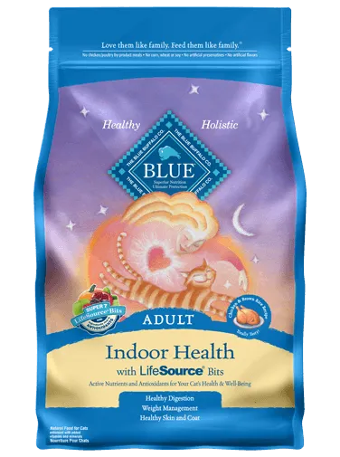 BLUE BUFFALO INDOOR HEALTH CHICKEN AND BROWN RICE DRY FOOD FOR ADULT CATS