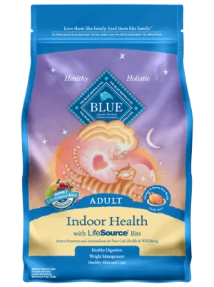 BLUE BUFFALO INDOOR HEALTH CHICKEN AND BROWN RICE DRY FOOD FOR ADULT CATS