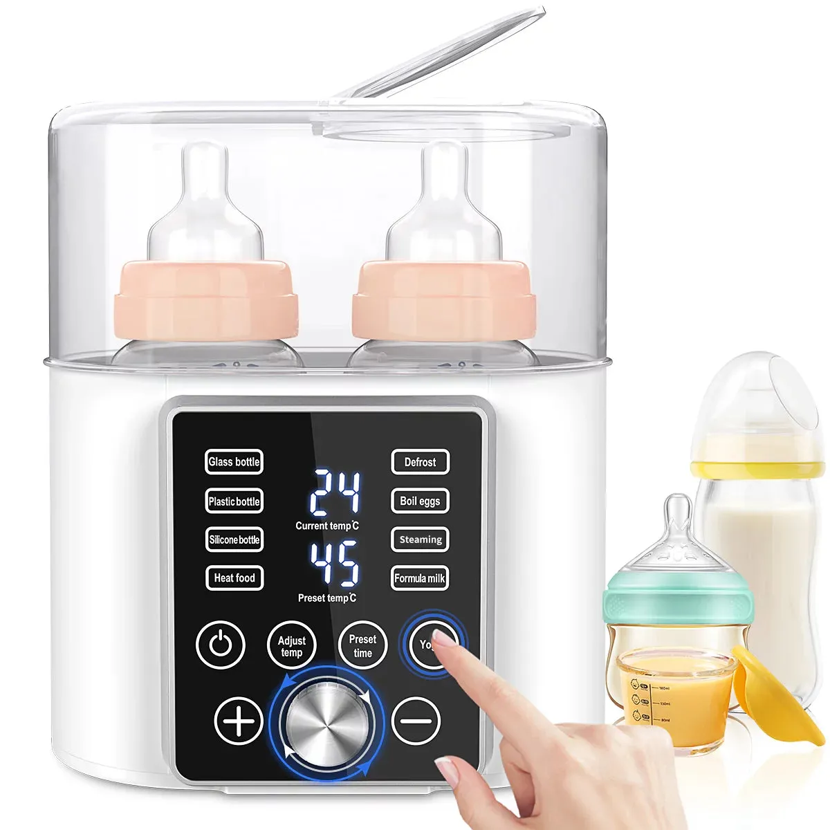 Bottle Warmer 12-In-1 Baby Double Bottles Warmer Fast Baby Food Heater