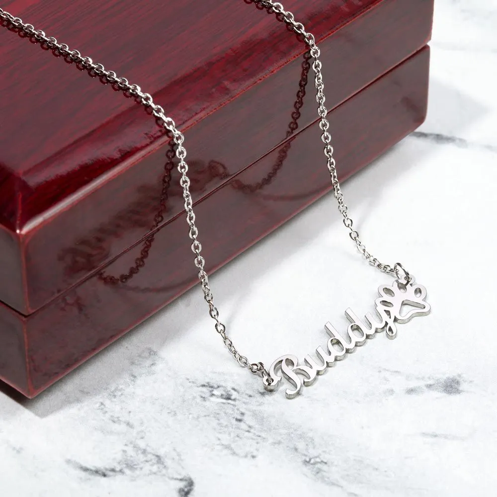 Cat Memorial Custom Name Necklace Jewelry, In Memory of, Loss of Cat, Pet Sympathy Gift