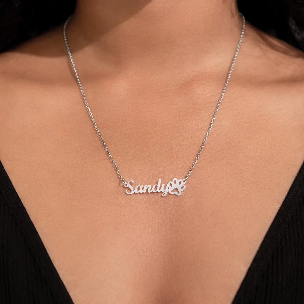 Cat Memorial Custom Name Necklace Jewelry, In Memory of, Loss of Cat, Pet Sympathy Gift