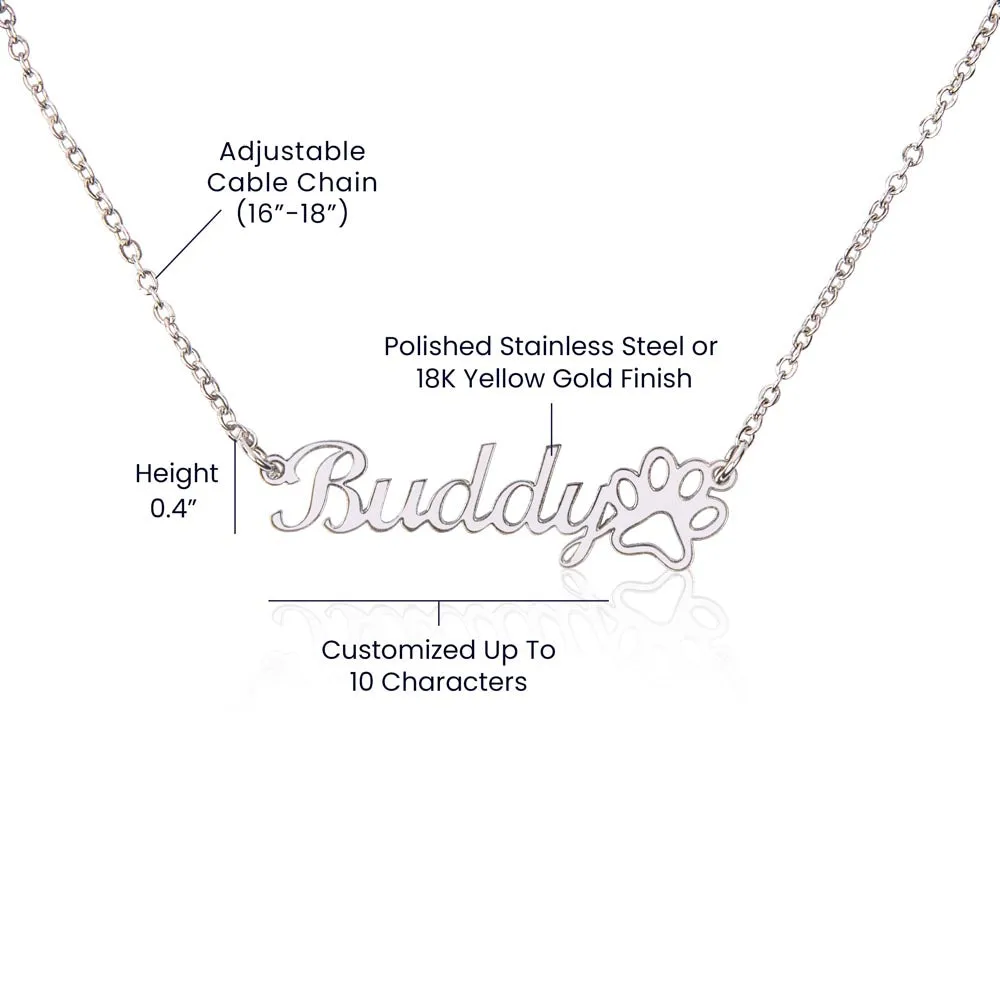 Cat Memorial Custom Name Necklace Jewelry, In Memory of, Loss of Cat, Pet Sympathy Gift