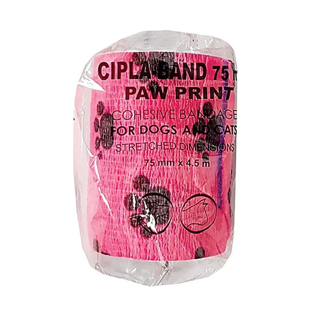 Cipla Vet Sticky Band Paw Print Pink 75mm x 4.5m