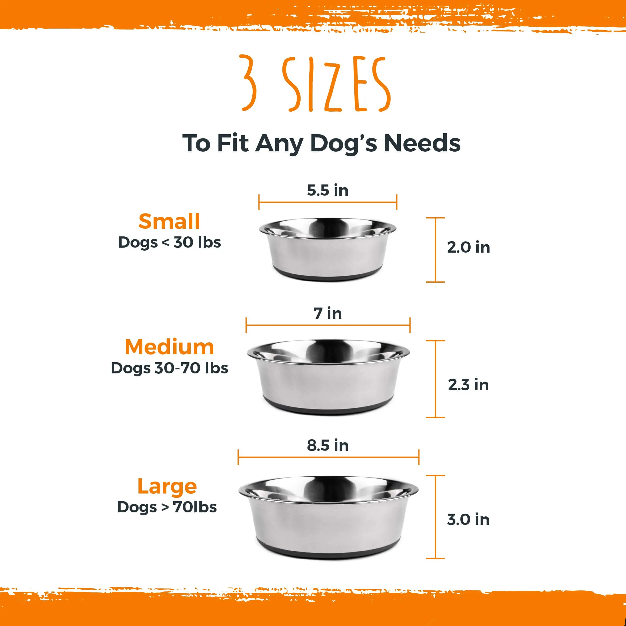 Dishwasher-Safe Stainless Steel Dog Bowls (2 Pack)