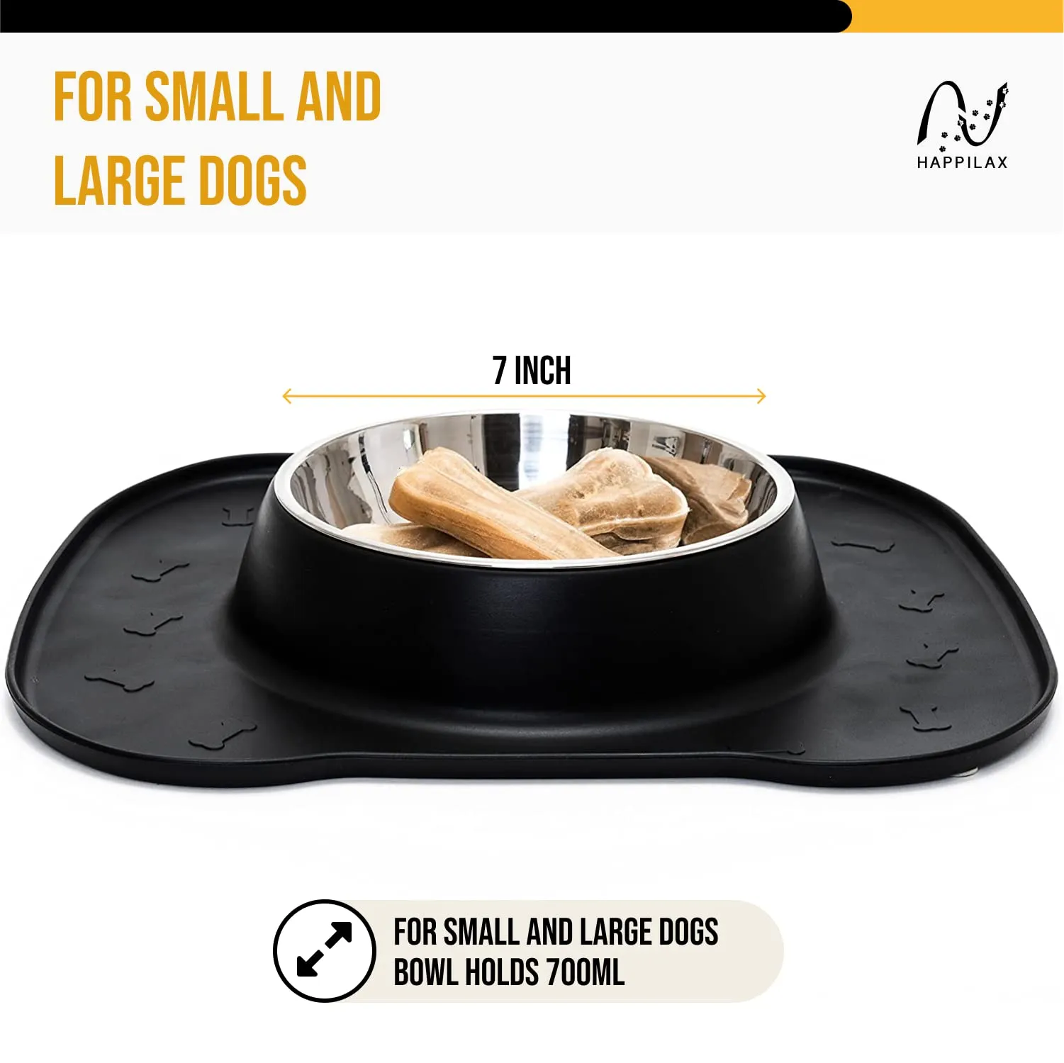 Dog Bowl With Mat  Silicone Dog Bowl Mat  Anti Skid  Anti Slip Pet Bowls