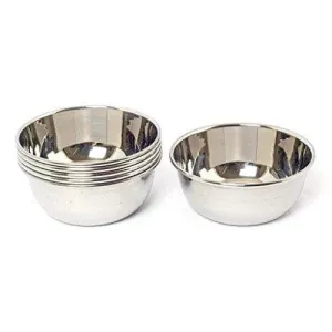 Embassy Vinod Vati / Rice Bowl, Size 4, 225 ml, 10.3 cms (Pack of 6, Stainless Steel)