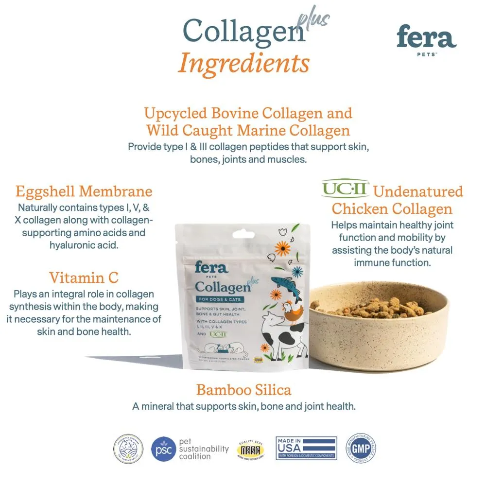 Fera Pets Collagen Plus Supplement Powder For Cats & Dogs 4.23oz