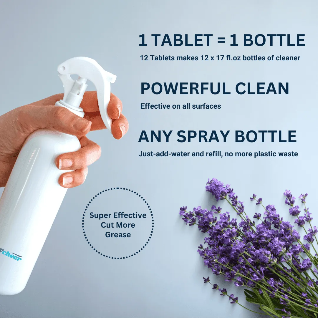 Flowcheer Multi-Surface Cleaner Refills 12 Tablets - Lavender - Powerful Clean