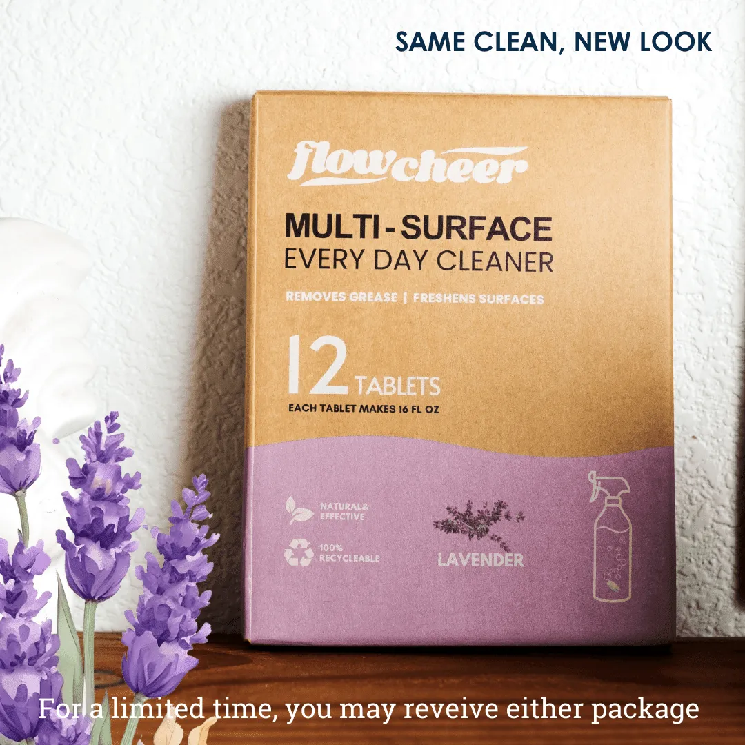 Flowcheer Multi-Surface Cleaner Refills 12 Tablets - Lavender - Powerful Clean