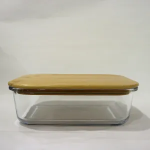 Glass Food Container With Bamboo Lid