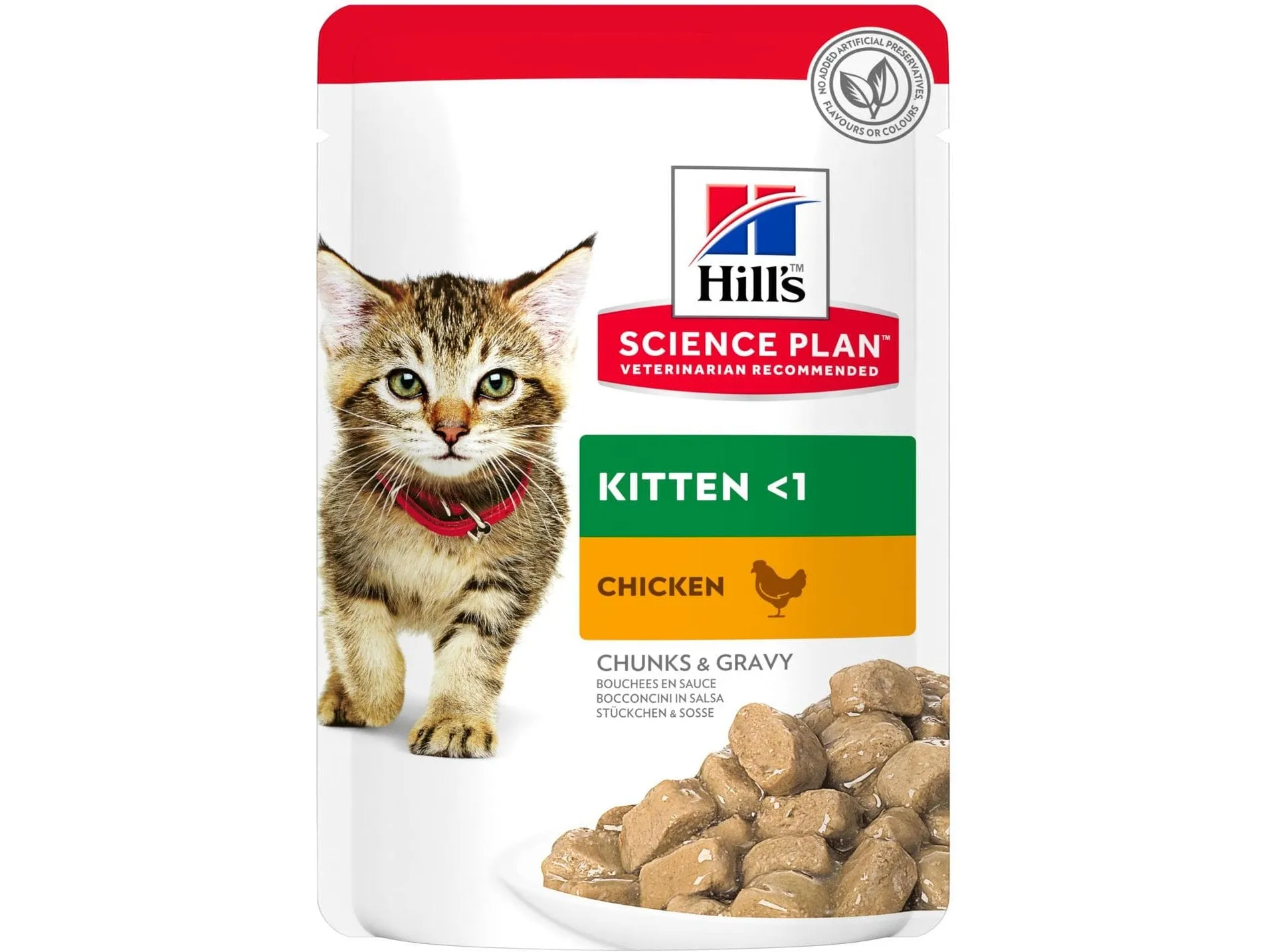 Hill`s Science Plan Tender Chunks in Gravy Kitten Wet Food with Chicken (Pouches) 85g