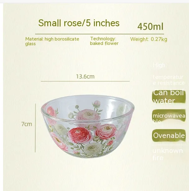 Household High Temperature Resistant Pattern Glass Bowl