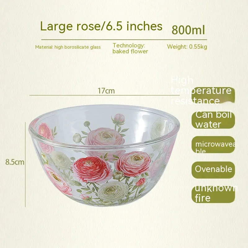 Household High Temperature Resistant Pattern Glass Bowl