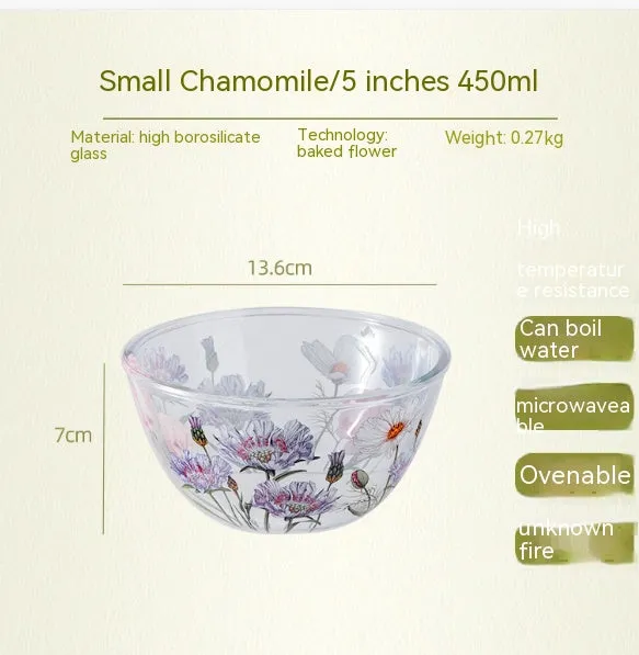 Household High Temperature Resistant Pattern Glass Bowl