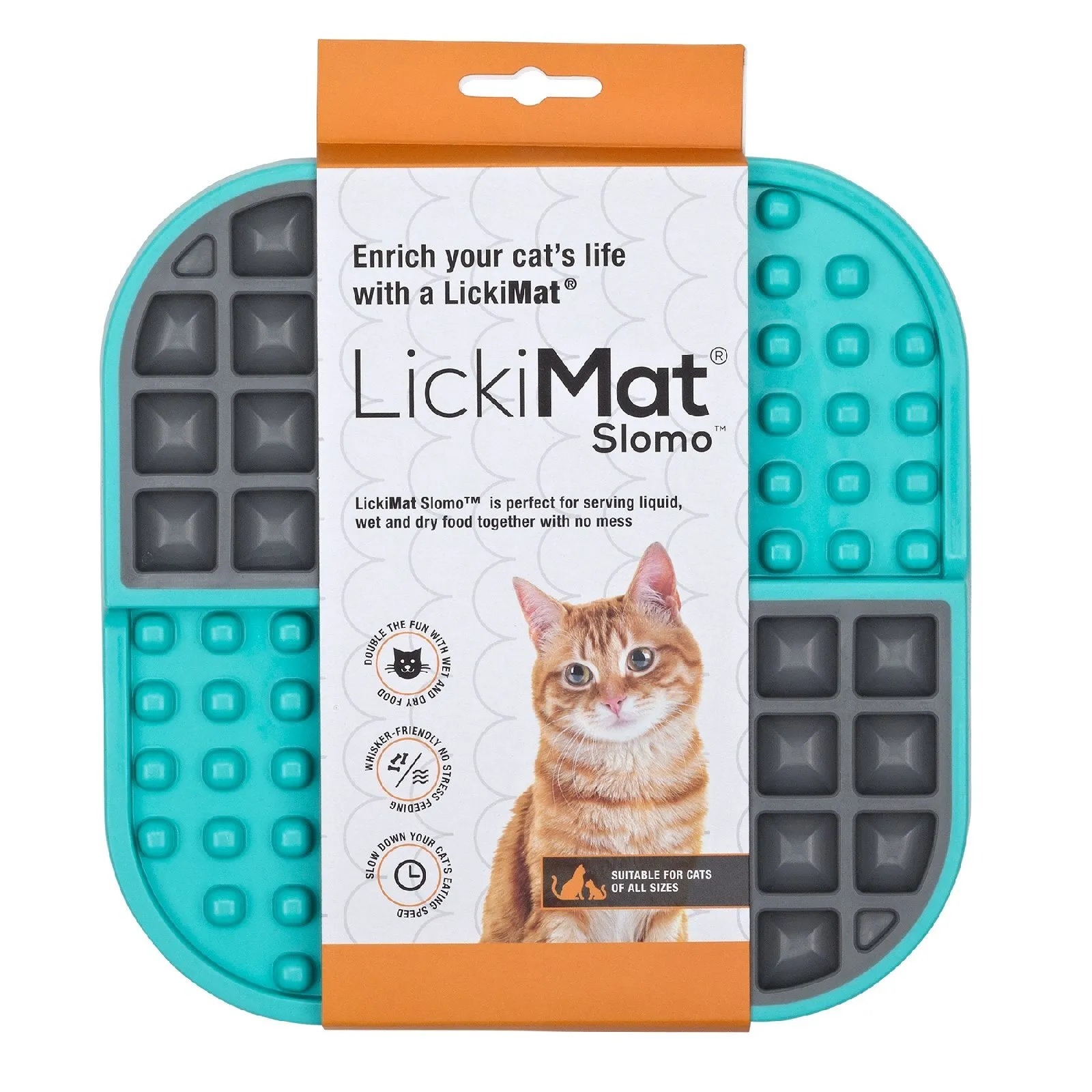 LickiMat Slomo Slow Feeder Cat Mat Turquoise