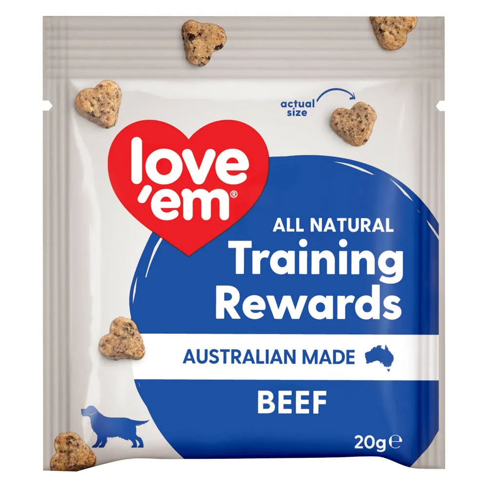 Love'em Pocket Training Rewards Beef Dog Treats 120g (6x20g)