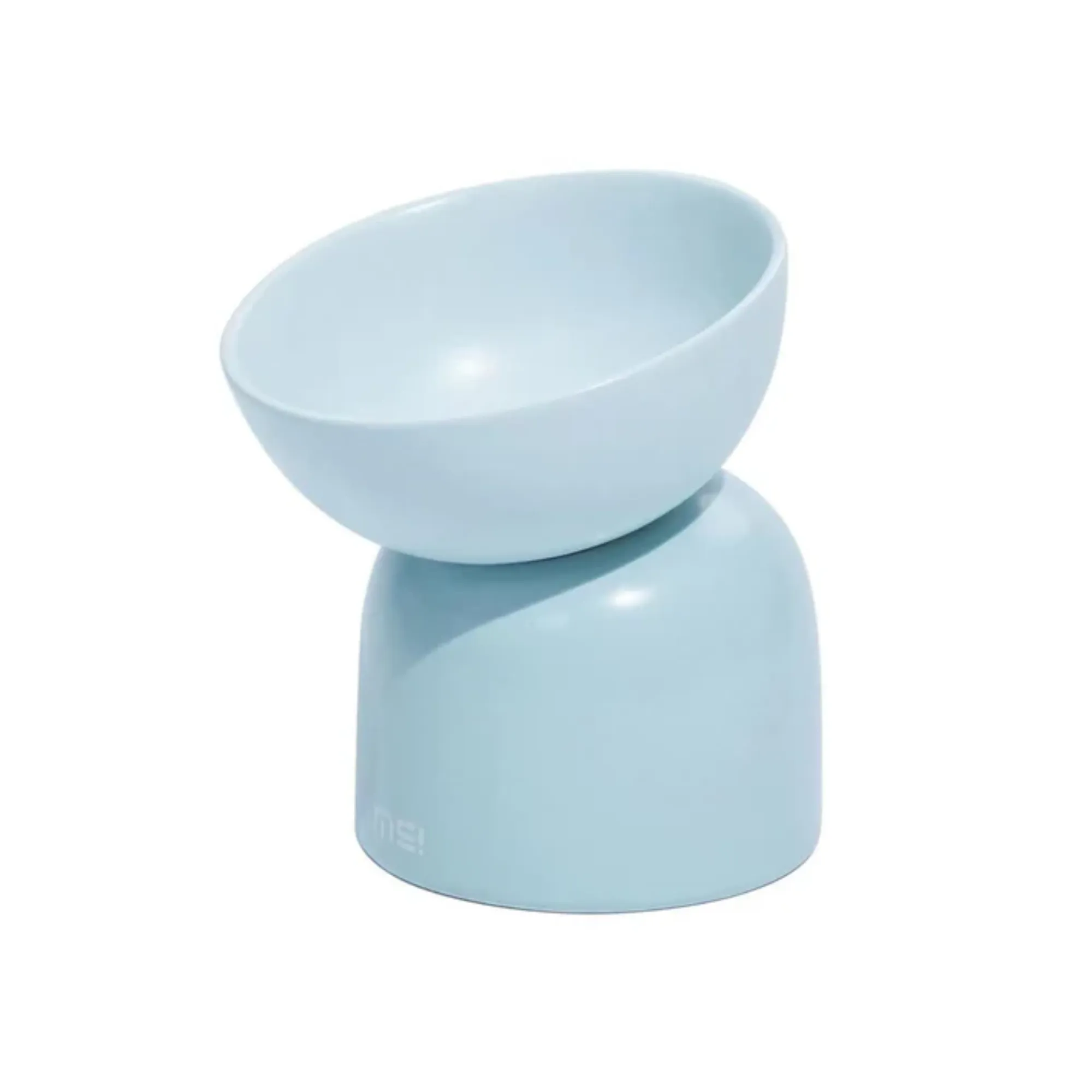 Makesure Sugar Bean Ceramic Double Pet Bowl Blue