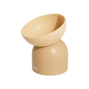 Makesure Sugar Bean Ceramic Double Pet Bowl Latte