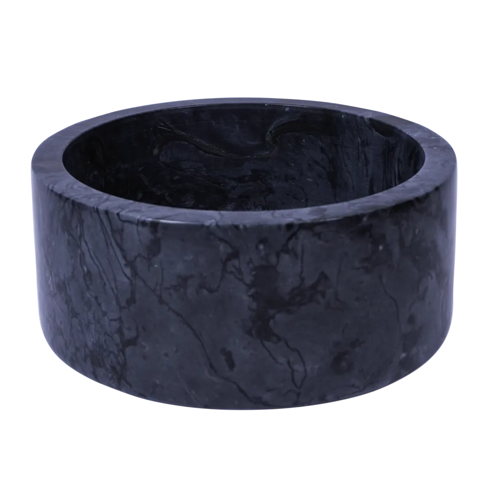 Marble Dog Bowl - Black