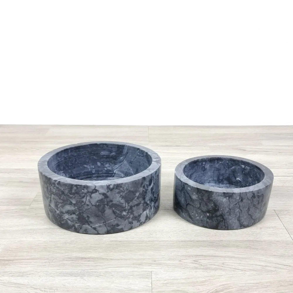 Marble Dog Bowl - Black