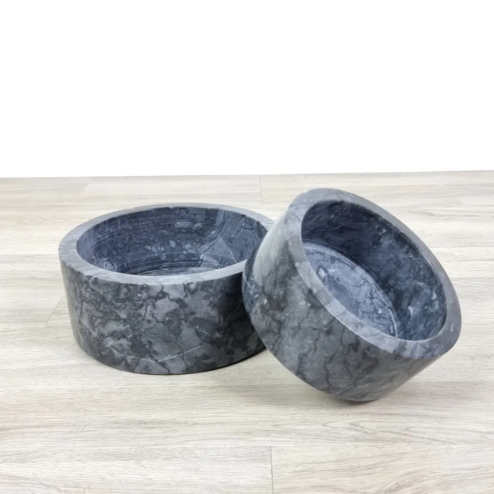 Marble Dog Bowl - Black