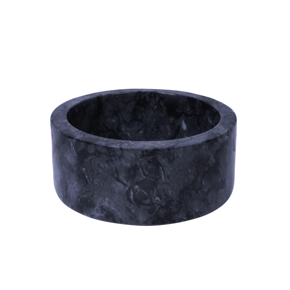 Marble Dog Bowl - Black