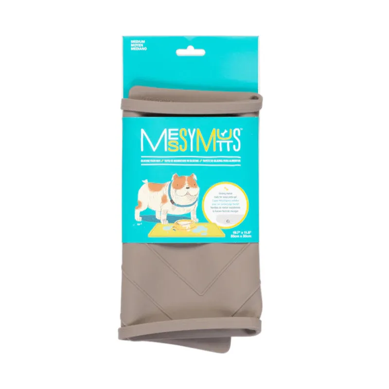 Messy Mutts Silicone Non-Slip Bowl Mat Grey